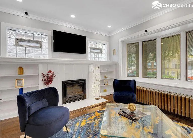 Relaxing Living Room with Fireplace