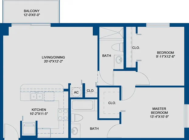 Unit D | 2 bedroom, 2 bath Unit D | 2 bedroom, 2 bath