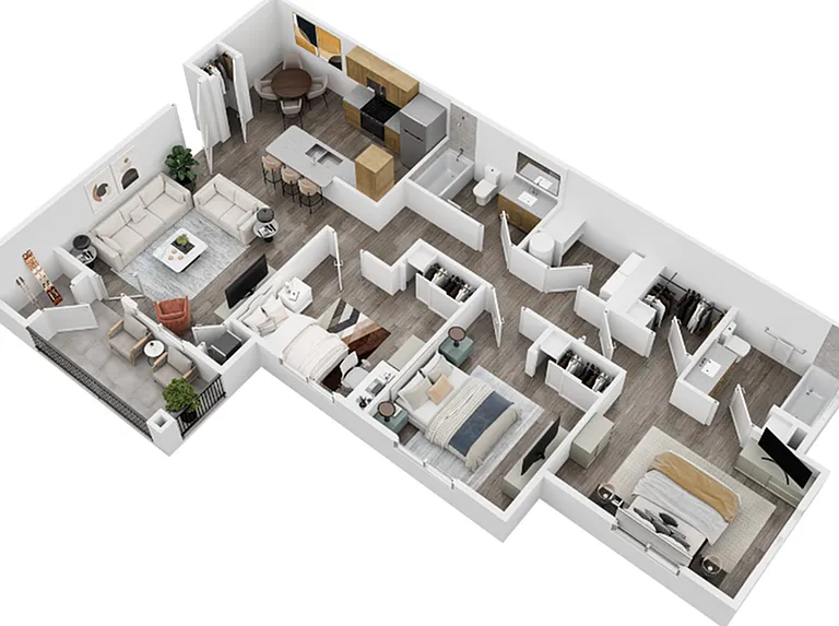 Sage Point Village Apartments 3 Bedroom 2 Bathroom 3D Floor Plan in Ammon ID Sage Point Village Apartments 3 Bedroom 2 Bathroom 3D Floor Plan in Ammon ID