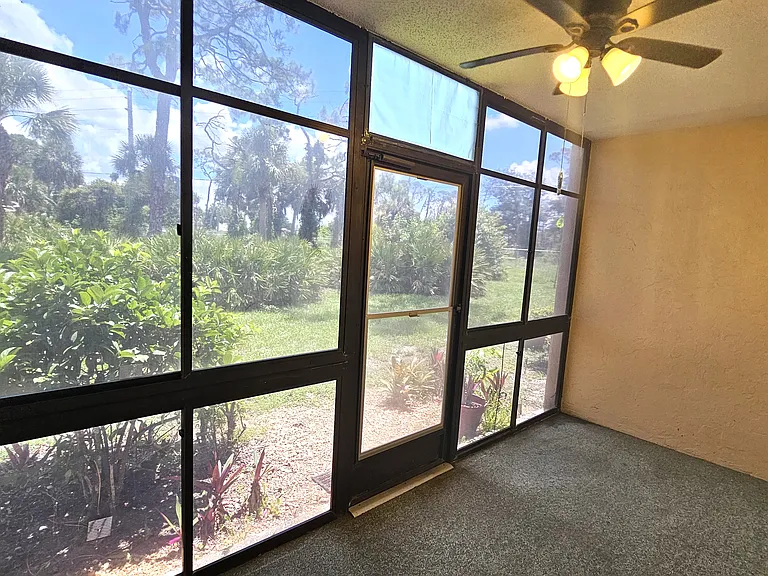 Lanai with small storage room