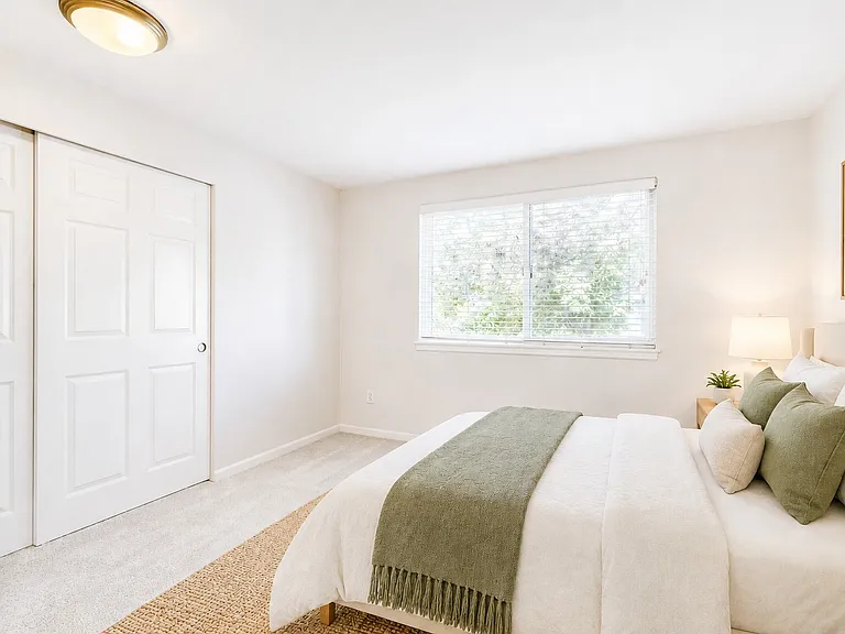 Virtually staged guest bedroom
