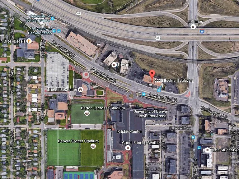 UPT directly across the street from the DU Campus from I-25 & University Blvd.