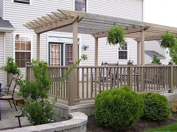 Maint.free Deck + stamped concrete patio