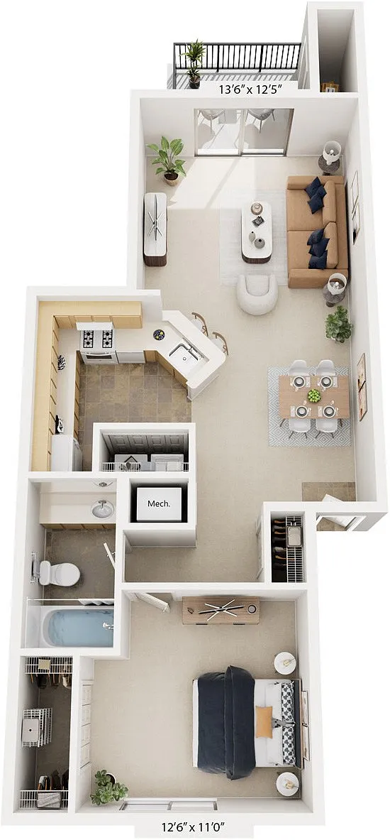 Floor plan One Bedroom