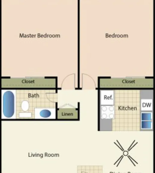 Two Bedroom Floorplan Diagram