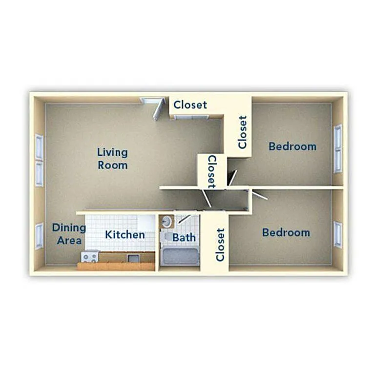 Floor plan Two Bedroom