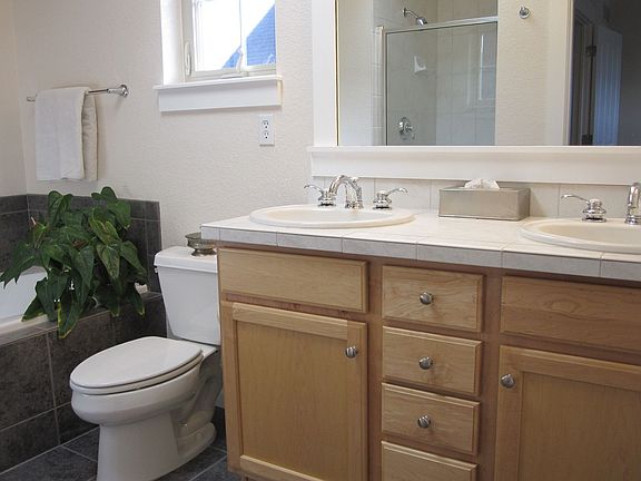 Master Bath with Tile Throughout