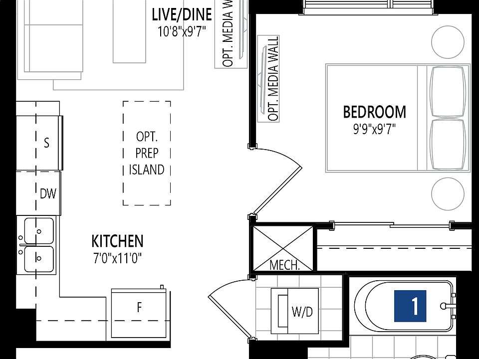 NPB8 - 1 Bedroom Den