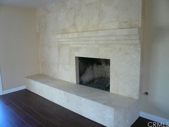 Travertine fireplace