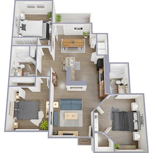 Floor plan 3 Bed Upgrade W/D