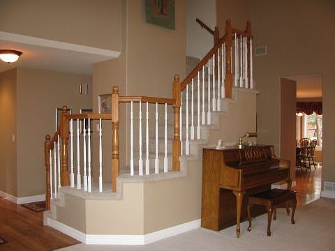 Open staircase in entryway