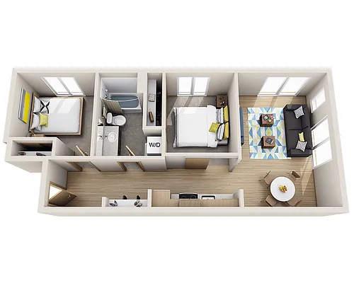 Floor plan Two Bedroom B1B