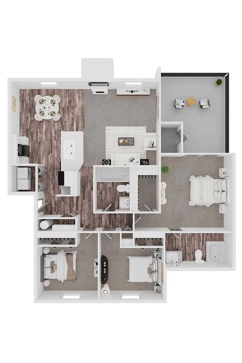 Floor plan 3/2 1105sf
