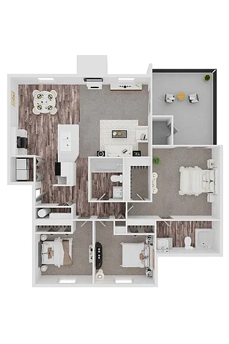 Floor plan 3/2 1105sf