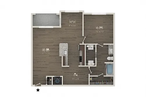 Floor plan A2 + Den