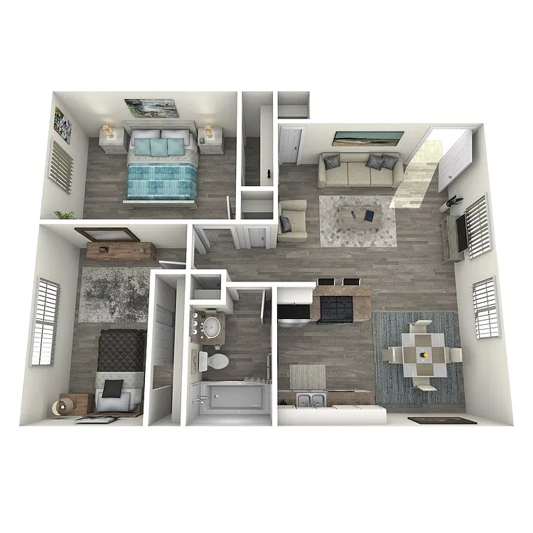 Floor plan 2 bedroom upstairs