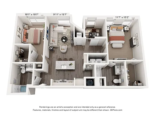 Floor plan 2B2 Caravaggio