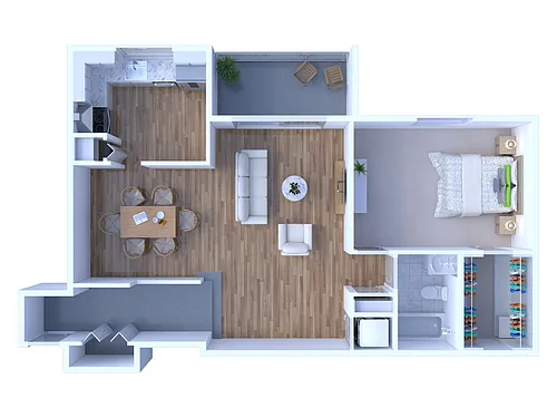 Floor plan 1 BR - 1 BTH