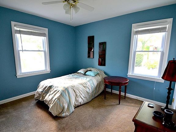 One of two bedrooms on the first floor.