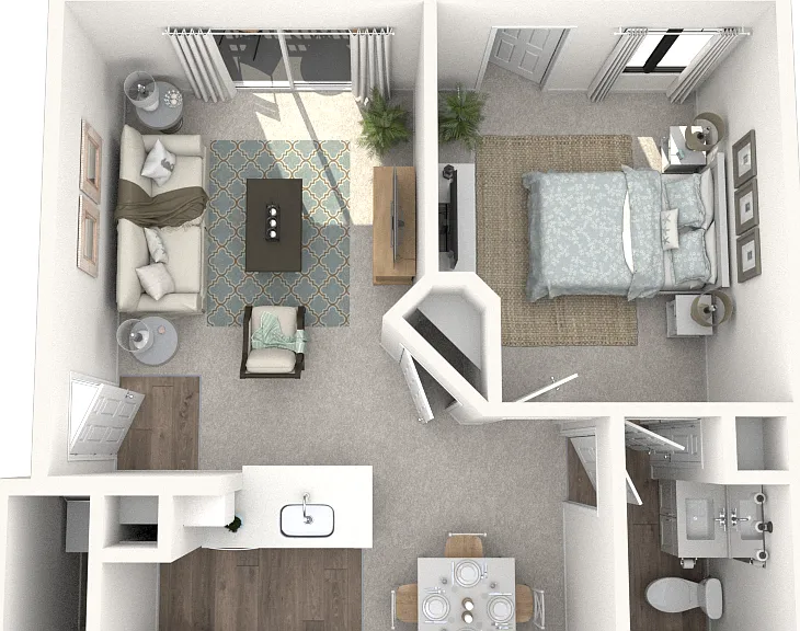 1x1 A1 floor plan Konrad