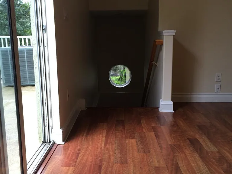 stairway to the living/dining area