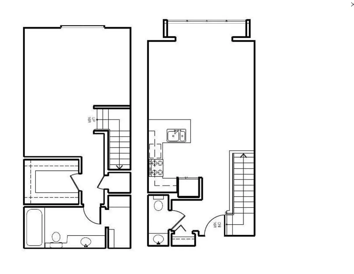Floor plan One Bedroom Townhome 5
