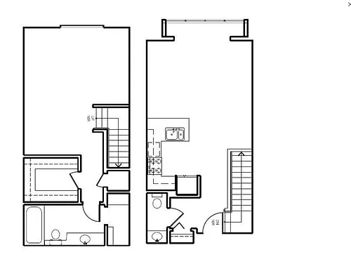 Floor plan One Bedroom Townhome 5