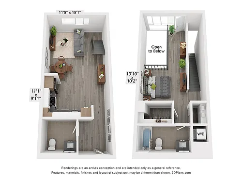 Floor plan Loft One Bedroom