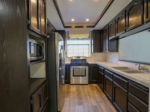 kitchen with solid wood cabinets