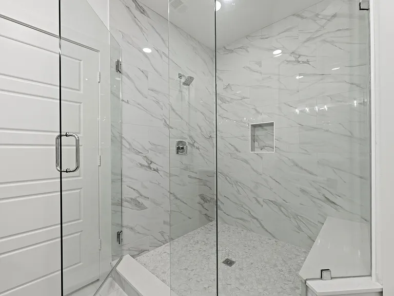The spa-like shower in the master bath is a delight.