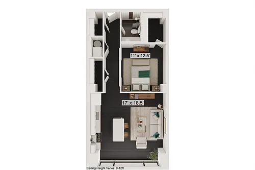 Floor plan Attaboy - 1 Bed , 1 Bath