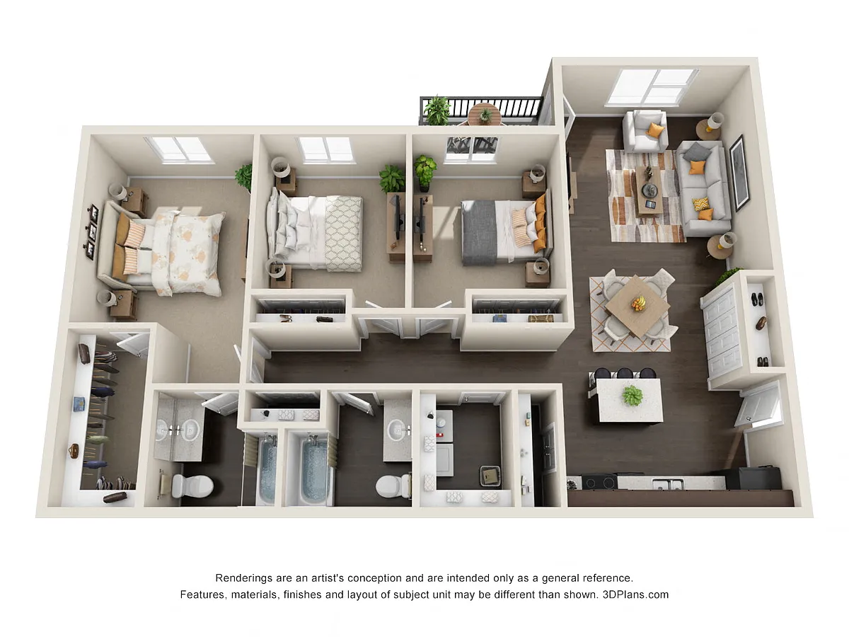 Floor plan Ag Three Bed