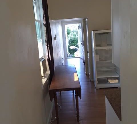 Hallway looking down from bathroom