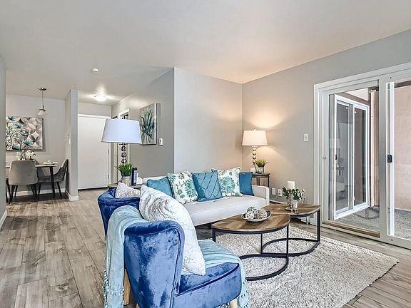 Living room with access to private patio!