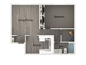Floor plan 1 Bedroom