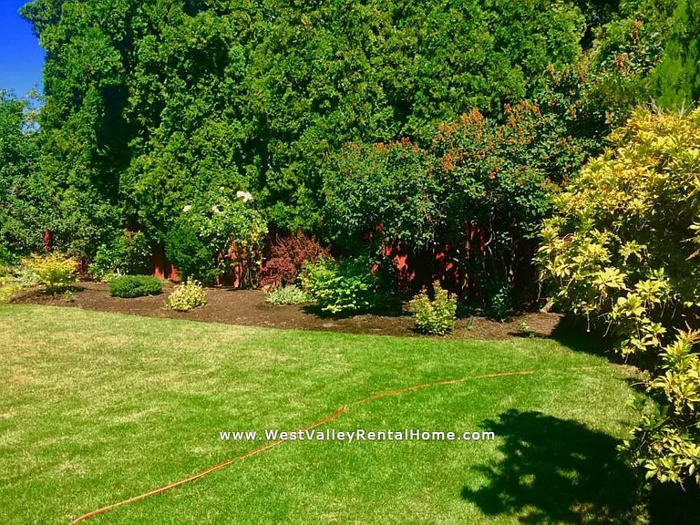Beautiful large fenced, private backyard.