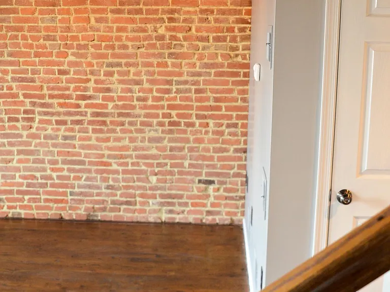 Exposed brick living room