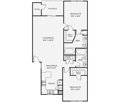 Floor plan 2x2CR1
