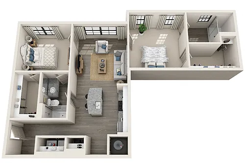 Floor plan Gilchrist 2 Bedroom 2 Bath