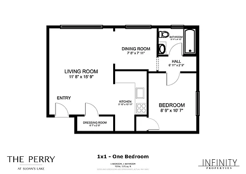 Floor plan One Bedroom/One Bath - Furnished and Unfurnished