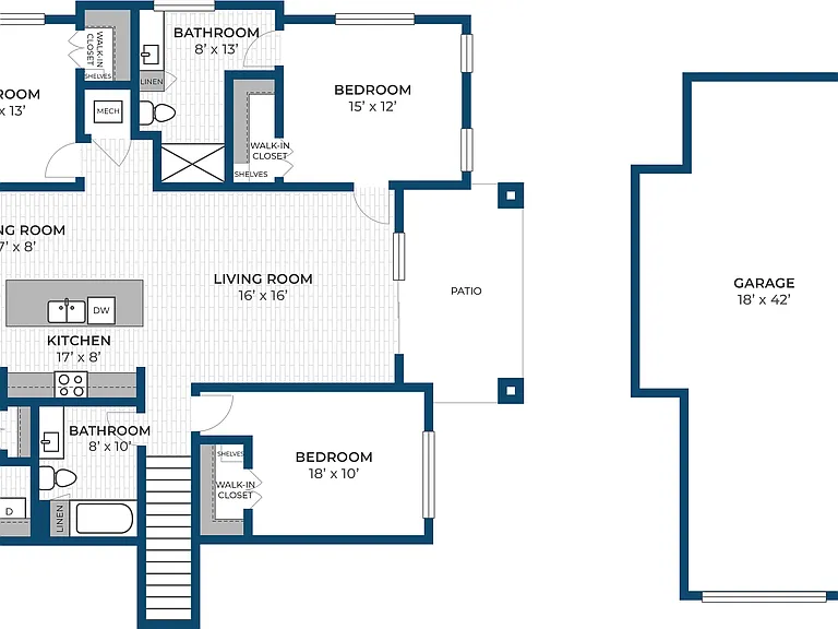 Floor Plan 3B | Seasons at Elgin | Apartments in Elgin, IL Floor Plan 3B | Seasons at Elgin | Apartments in Elgin, IL