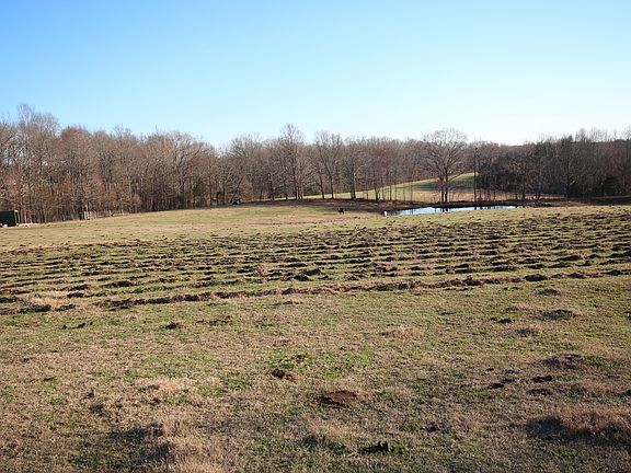 View of pasture and lake