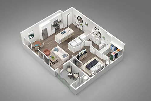 Floor plan 1 Bed/1 Bath