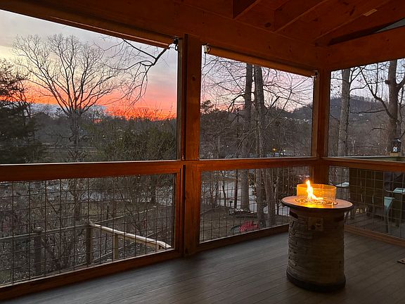 Enjoy a quiet evening around the fire pit on the porch