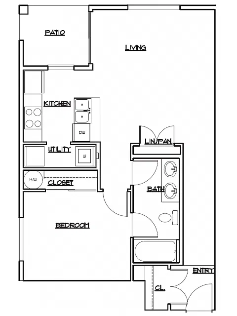 Floor plan 1X1 Standard 1st Floor