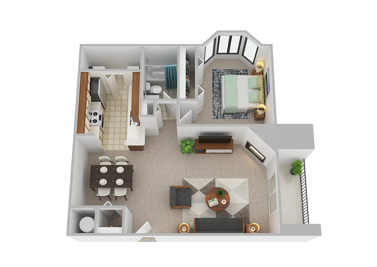 Floor plan 1 Bedroom 770SqFt