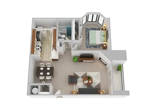 Floor plan 1 Bedroom 770SqFt
