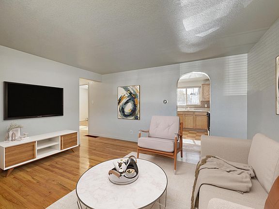 Newly refinished light wood floors