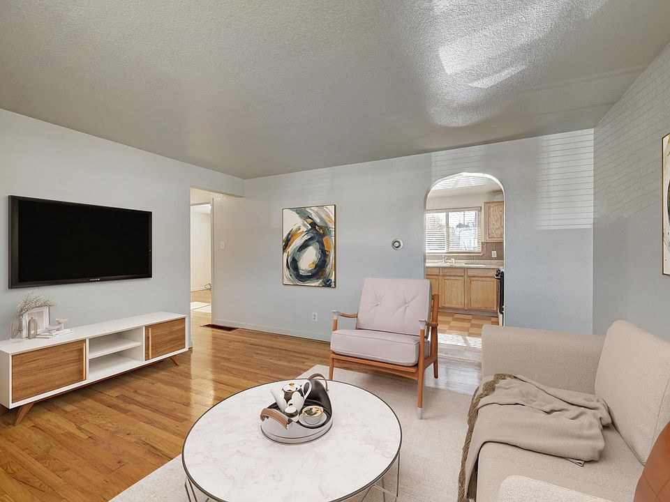 Newly refinished light wood floors