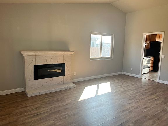 Living room with electric fireplace